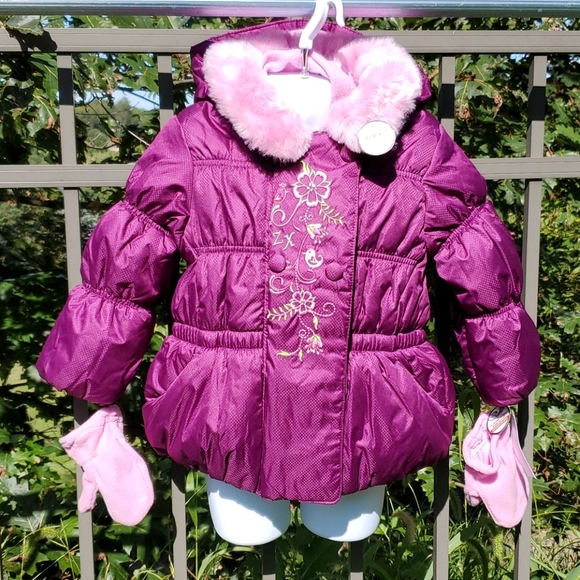 burgundy girls coat